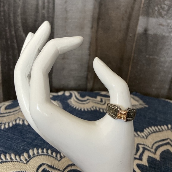 Gorgeous topaz marcasite ring size 9 sterling silver 925 sparkly bling vacation - Picture 9 of 12